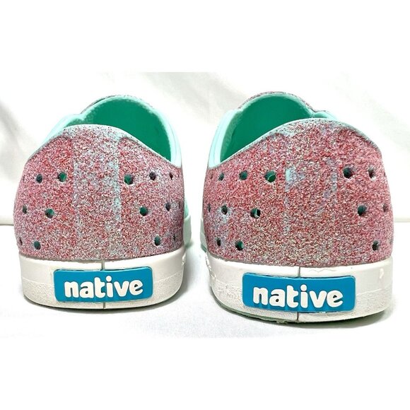 Native Jefferson Bling Sneakers, Hollywood Hydrangea Bling/Shell White, Kid Sz 9 - Picture 4 of 10